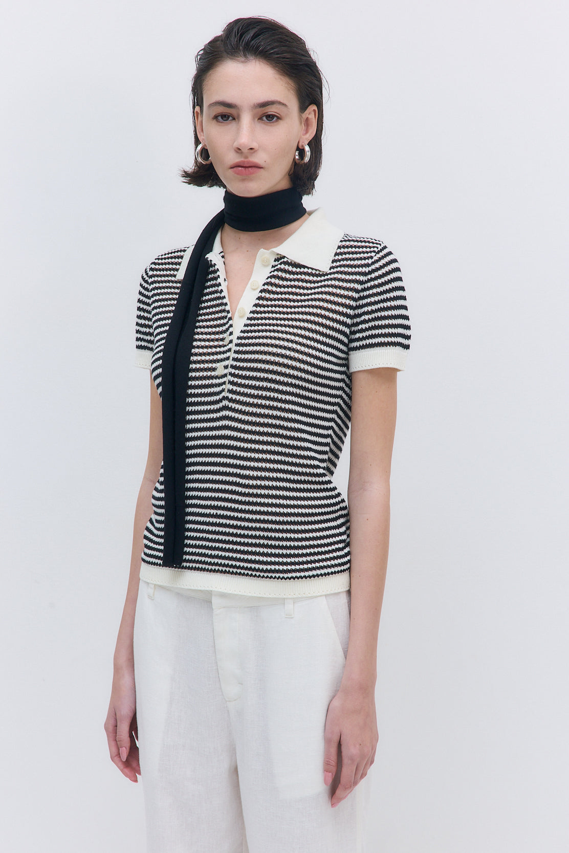 Striped Crochet Polo - Dé Rococo