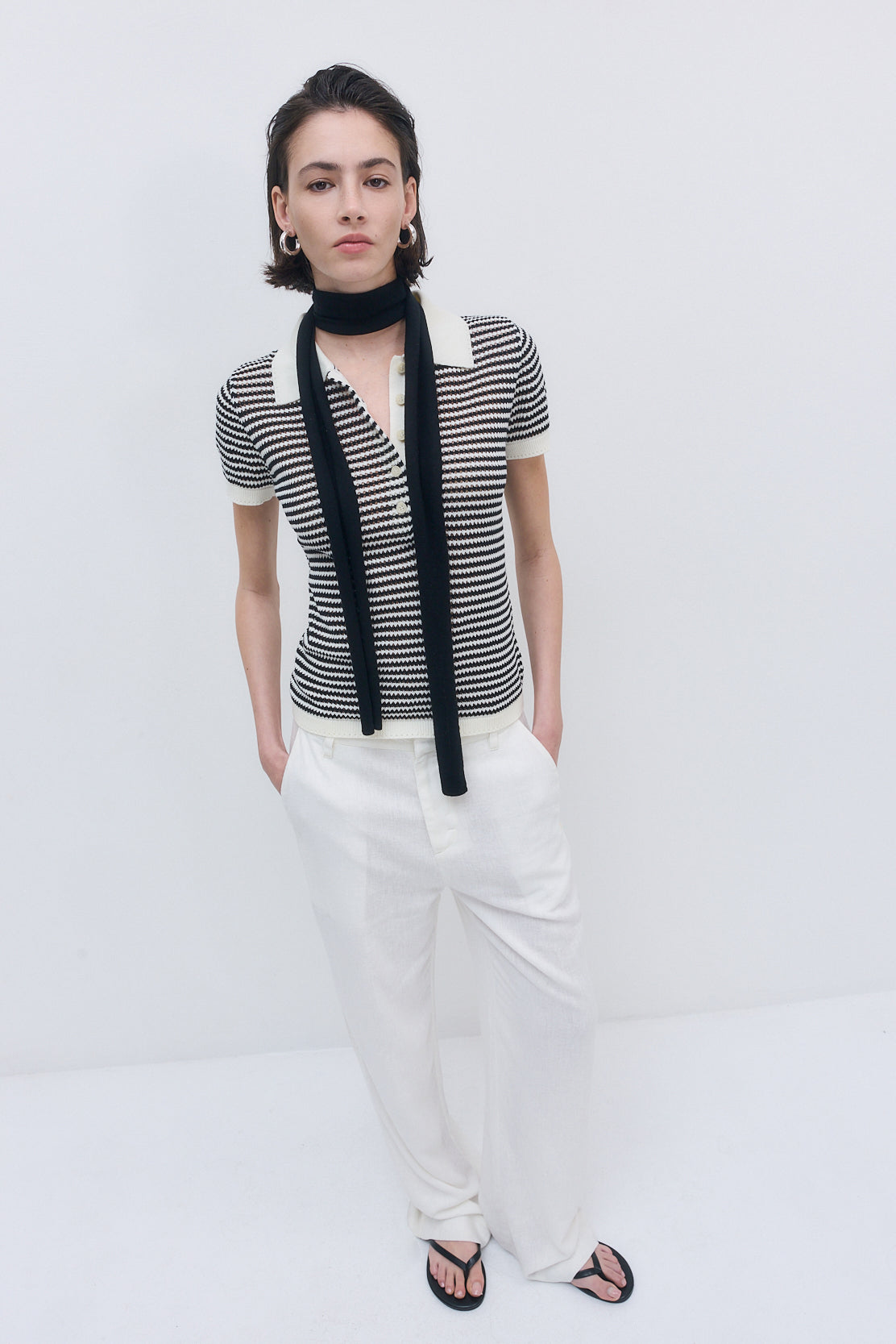 Striped Crochet Polo - Dé Rococo