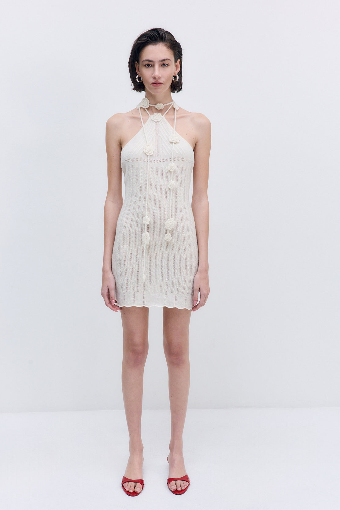 Fuzzy Halter Mini Dress