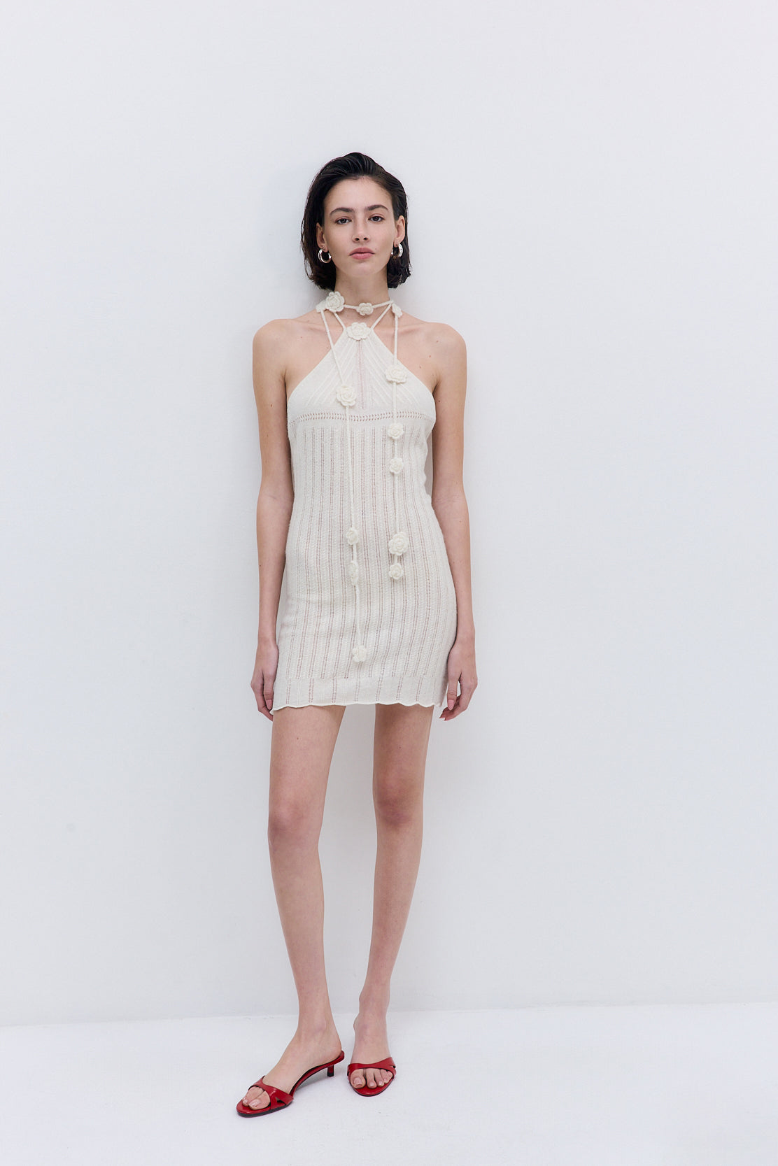 Fuzzy Halter Mini Dress