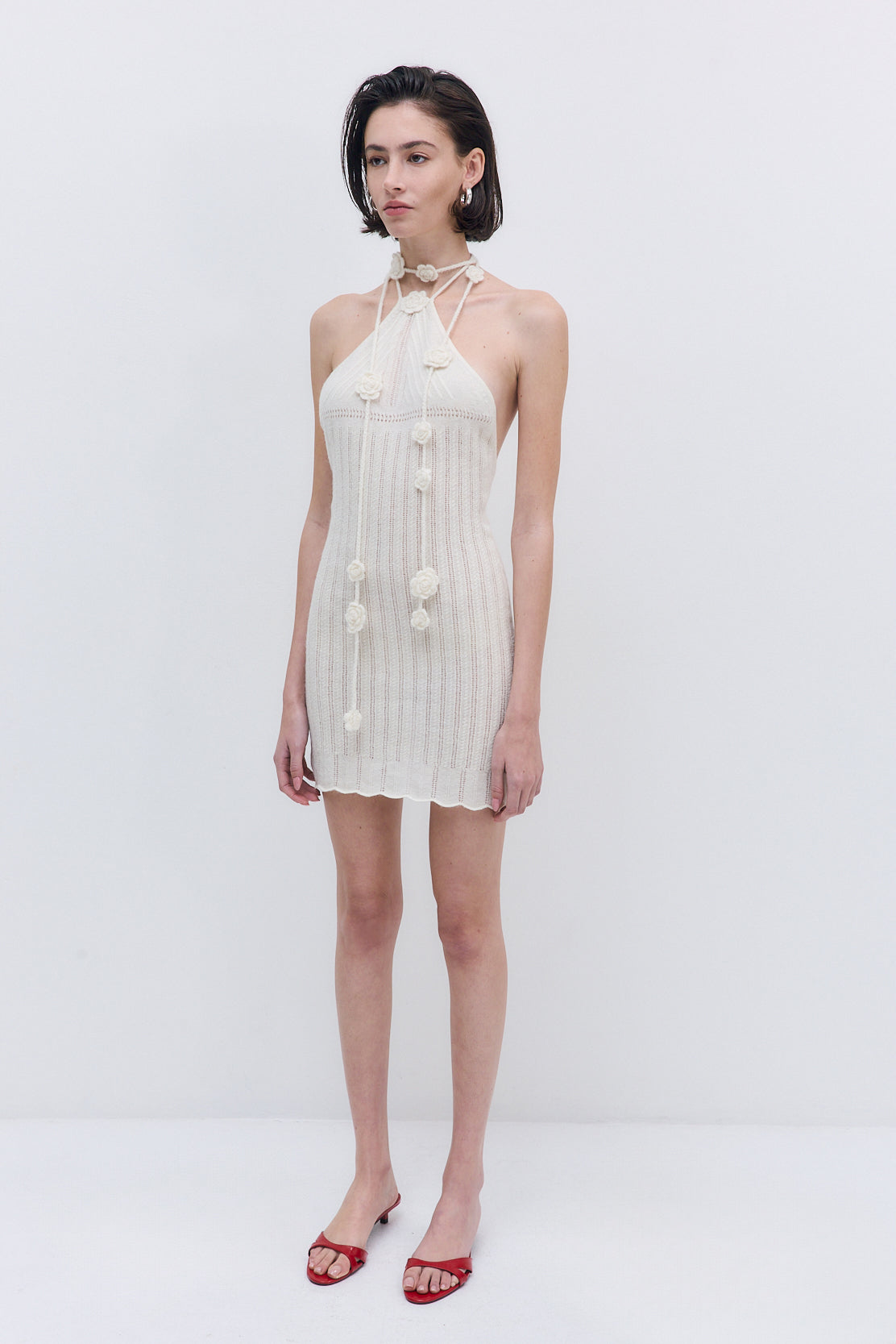 Fuzzy Halter Mini Dress