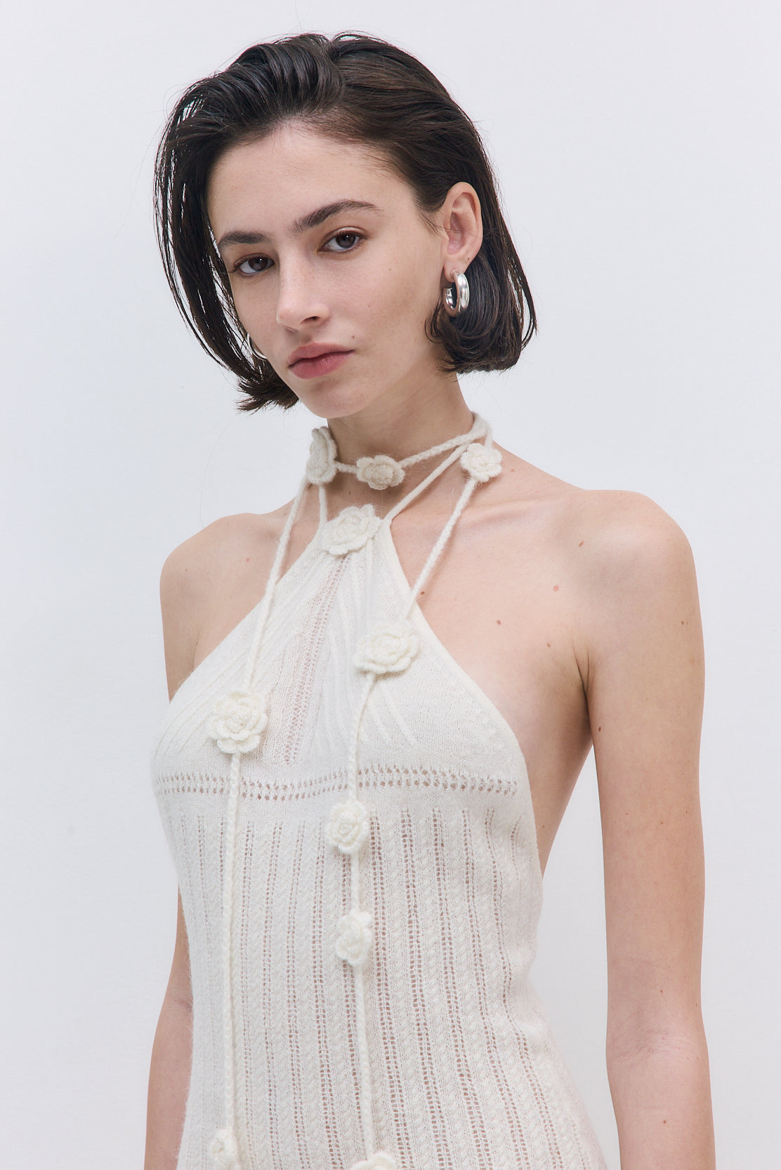 Fuzzy Halter Mini Dress