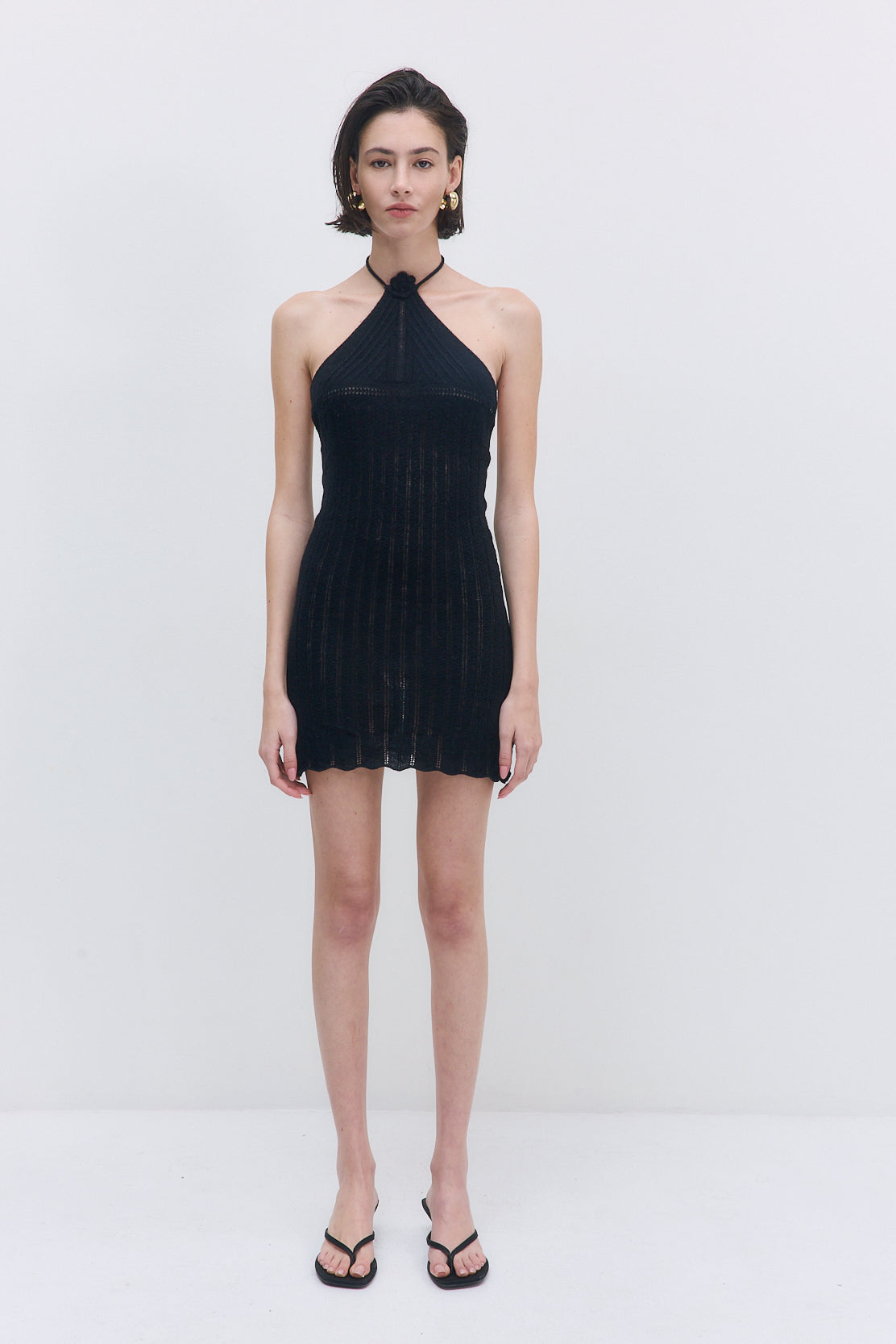 Fuzzy Halter Mini Dress