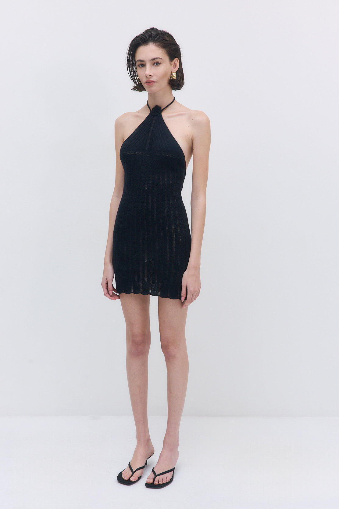 Fuzzy Halter Mini Dress