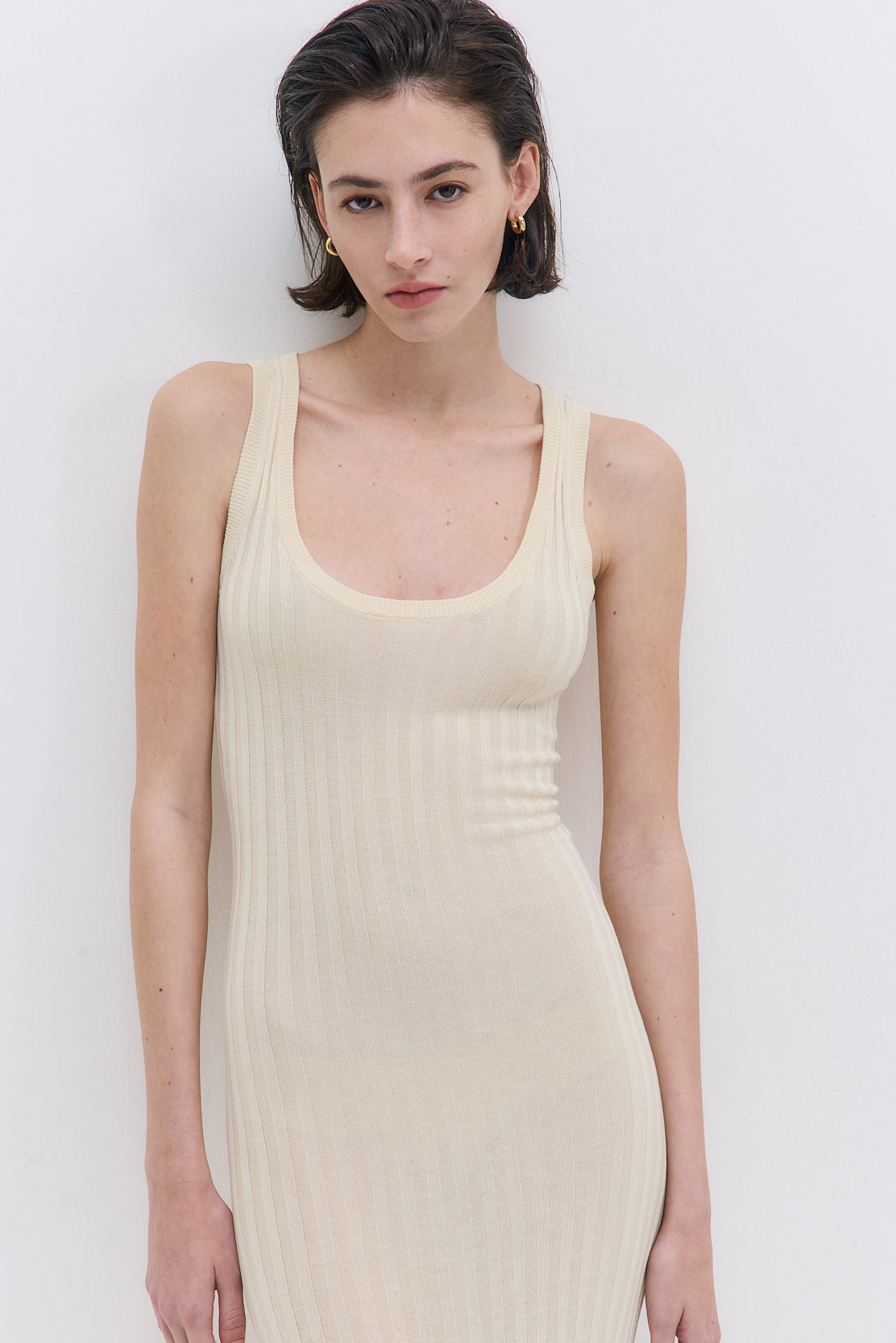 Deep Scoop Ribbed Maxi Dress - Dé Rococo
