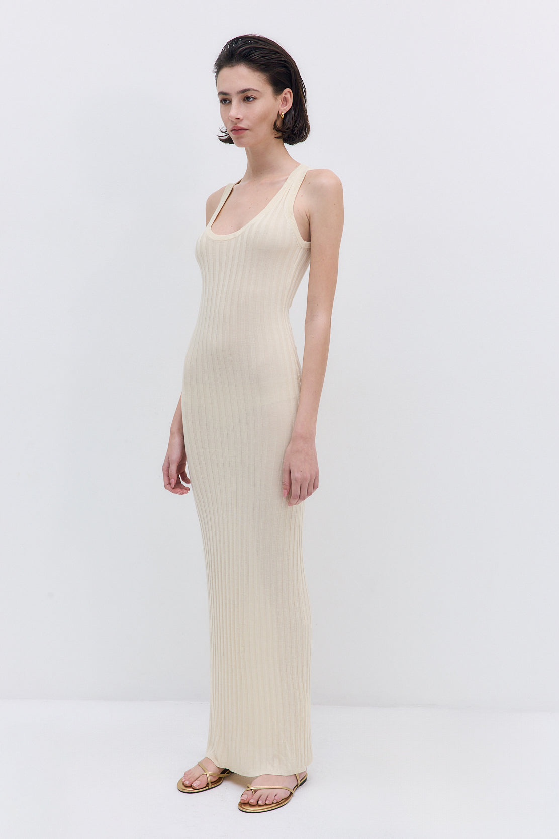 Deep Scoop Ribbed Maxi Dress - Dé Rococo