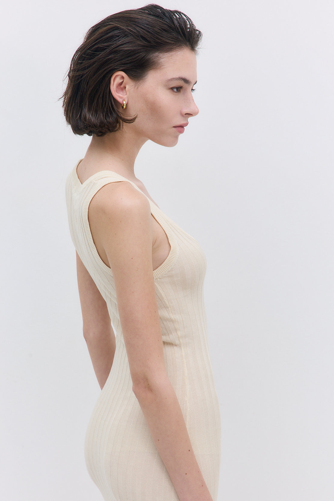 Deep Scoop Ribbed Maxi Dress - Dé Rococo
