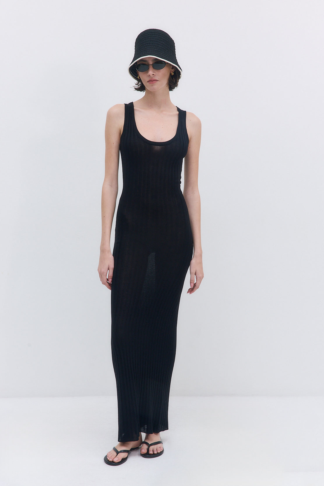 Deep Scoop Ribbed Maxi Dress - Dé Rococo