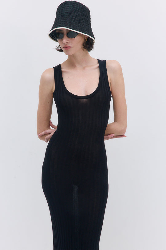 Deep Scoop Ribbed Maxi Dress - Dé Rococo