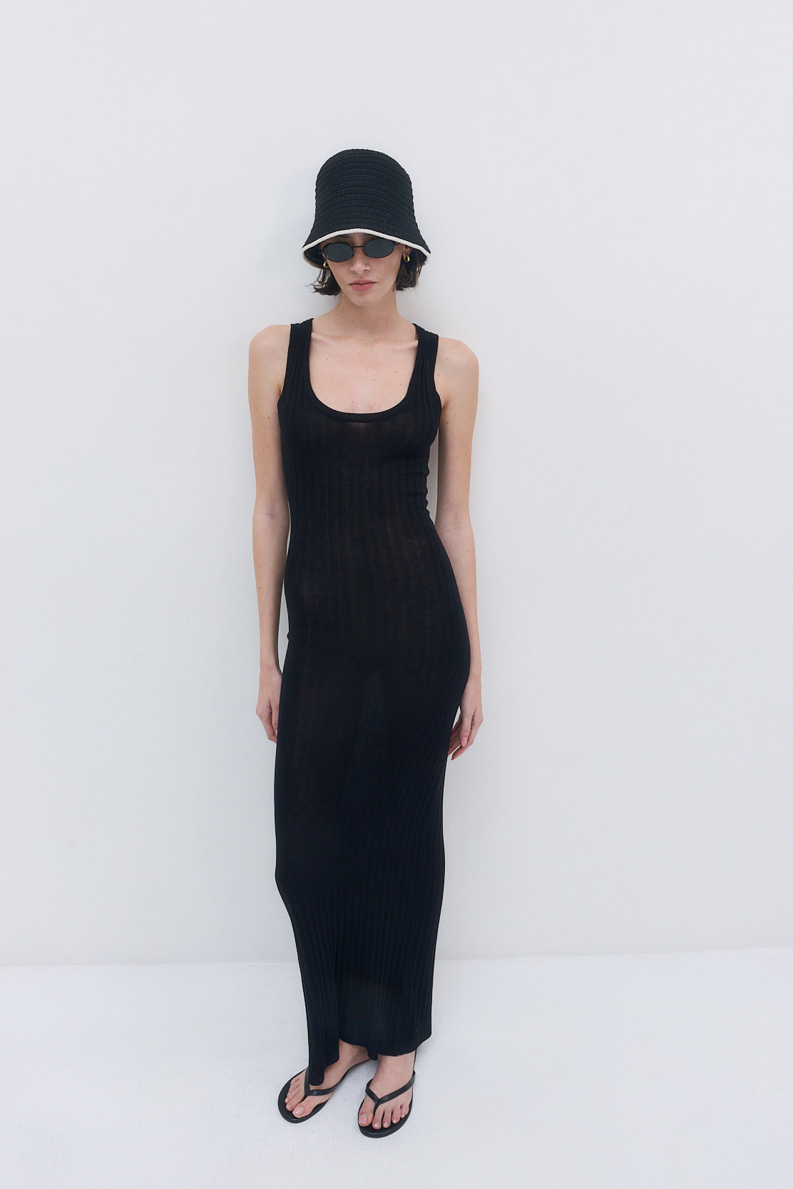 Deep Scoop Ribbed Maxi Dress - Dé Rococo