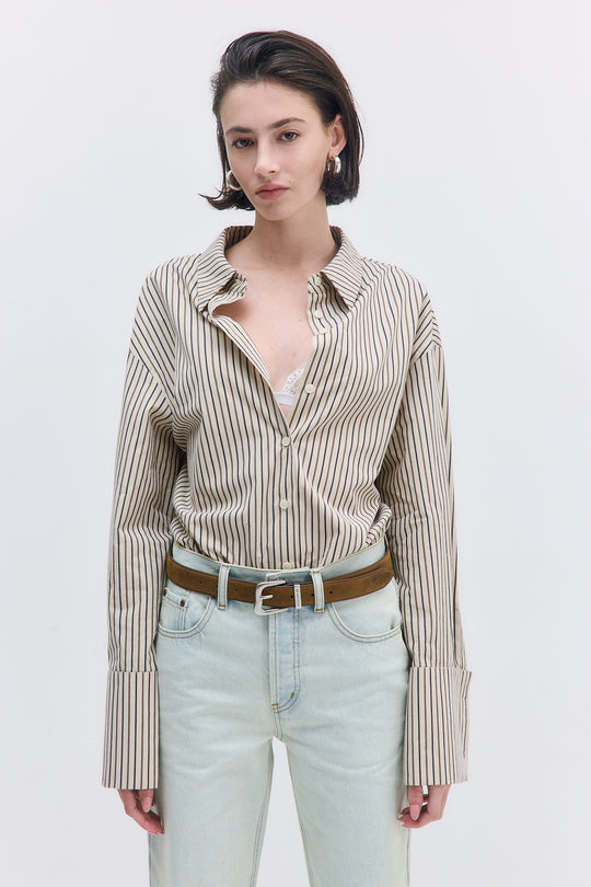 Wide Cuff Poplin Button Down - Dé Rococo