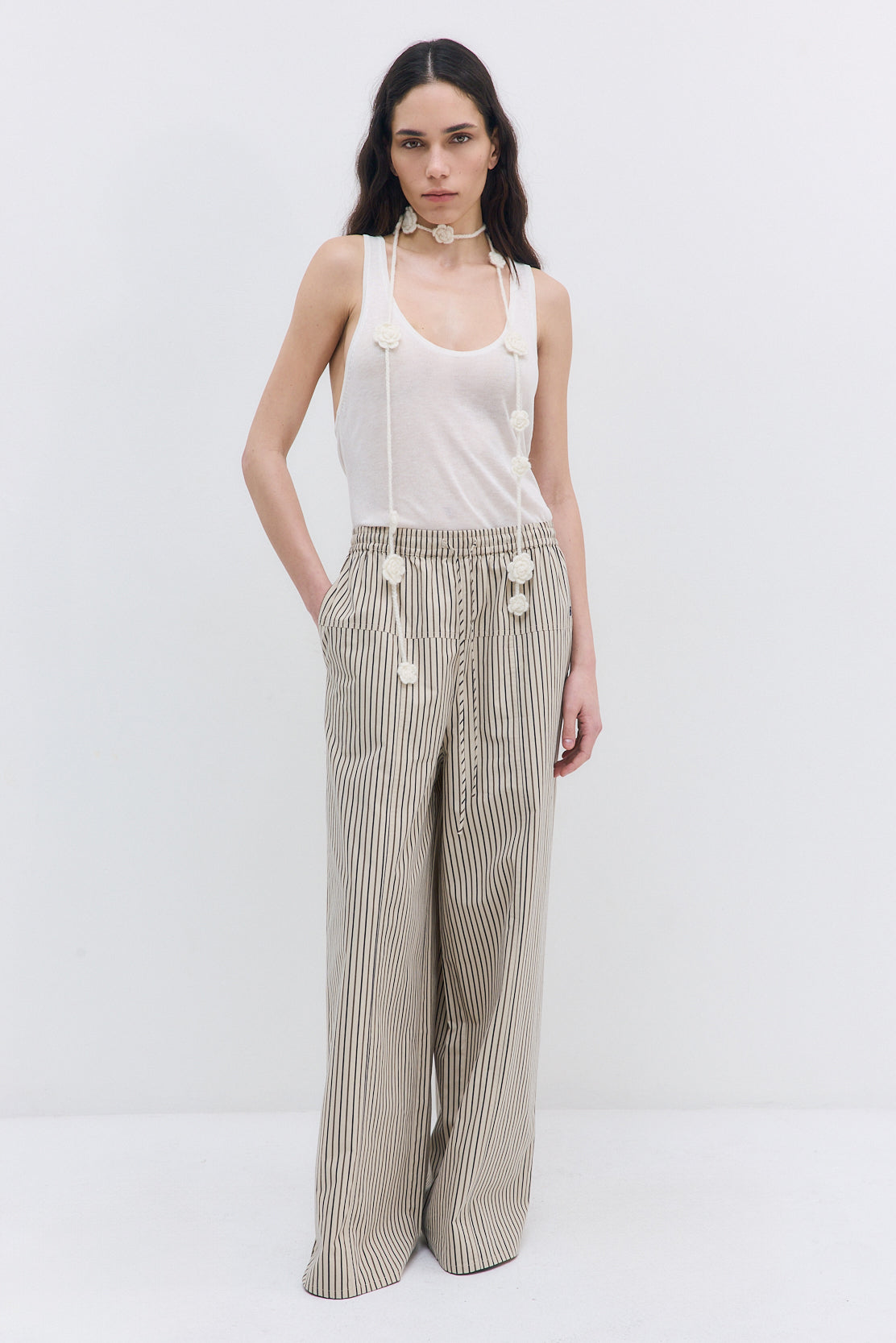 Poplin Wide Leg Pants - Dé Rococo