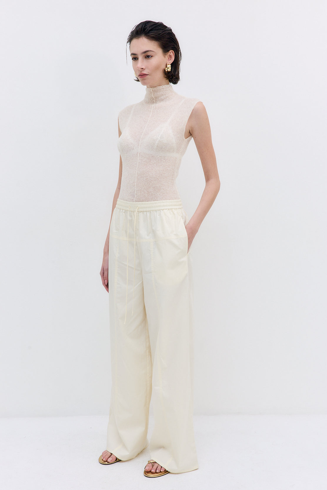 Poplin Wide Leg Pants - Dé Rococo