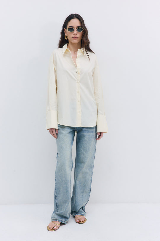 Wide Cuff Poplin Button Down - Dé Rococo