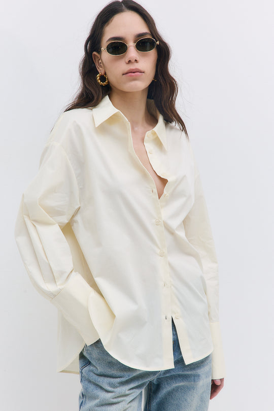 Wide Cuff Poplin Button Down - Dé Rococo