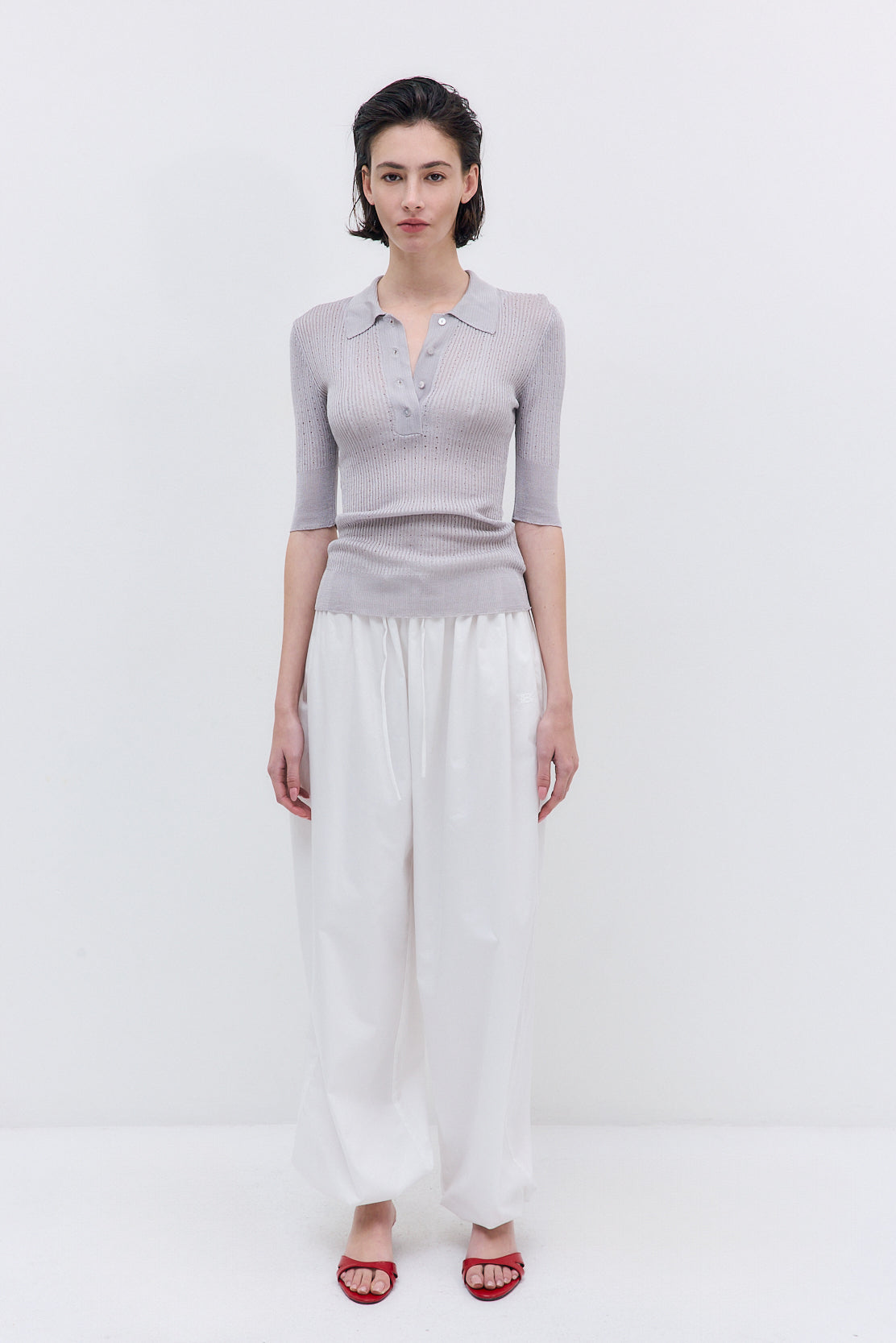 Sheer Crochet Polo - Dé Rococo