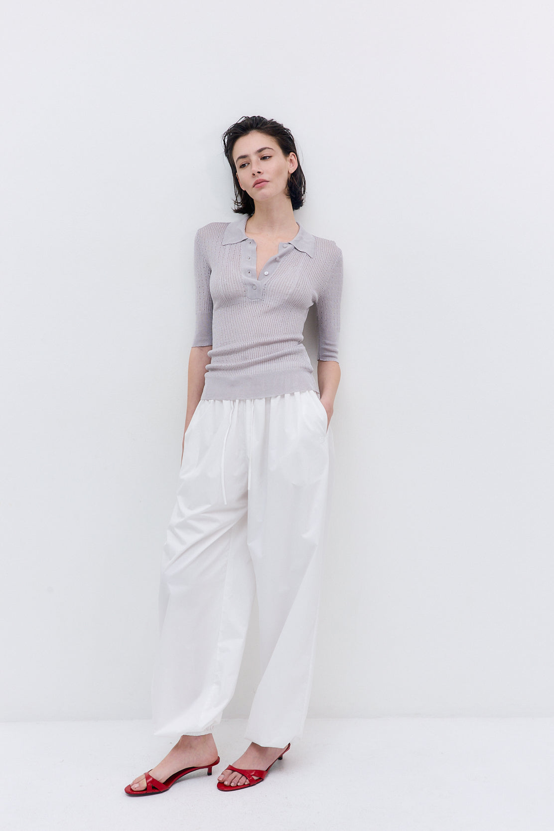 Sheer Crochet Polo - Dé Rococo