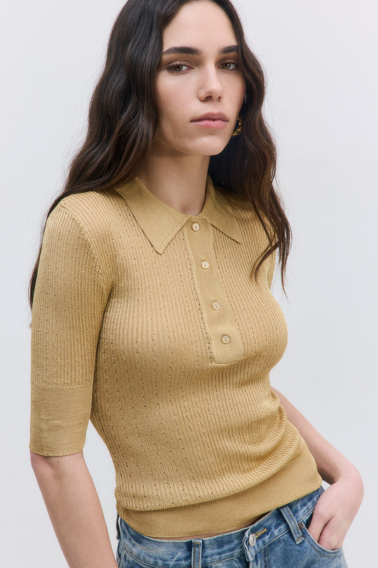 Sheer Crochet Polo - Dé Rococo