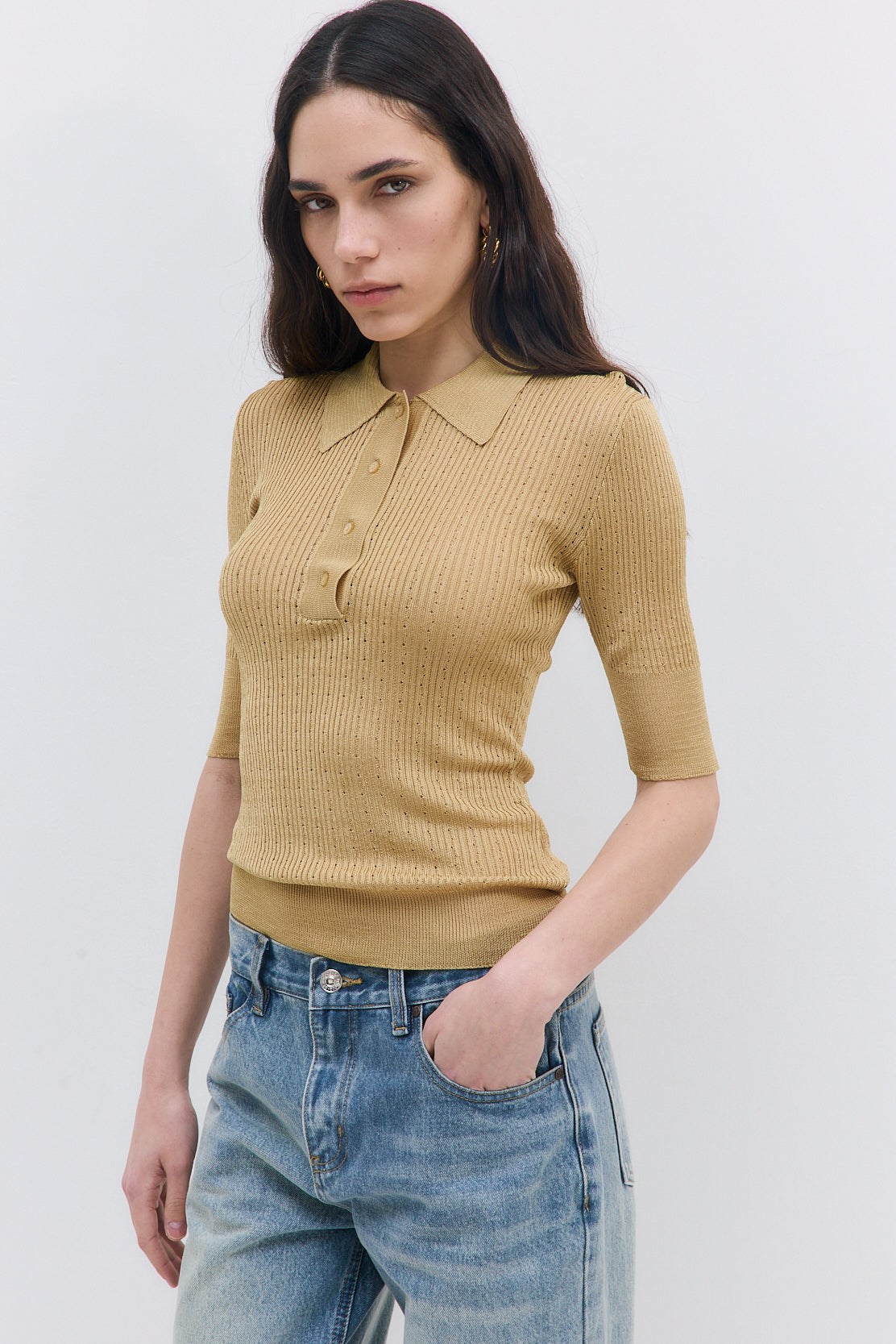 Sheer Crochet Polo - Dé Rococo