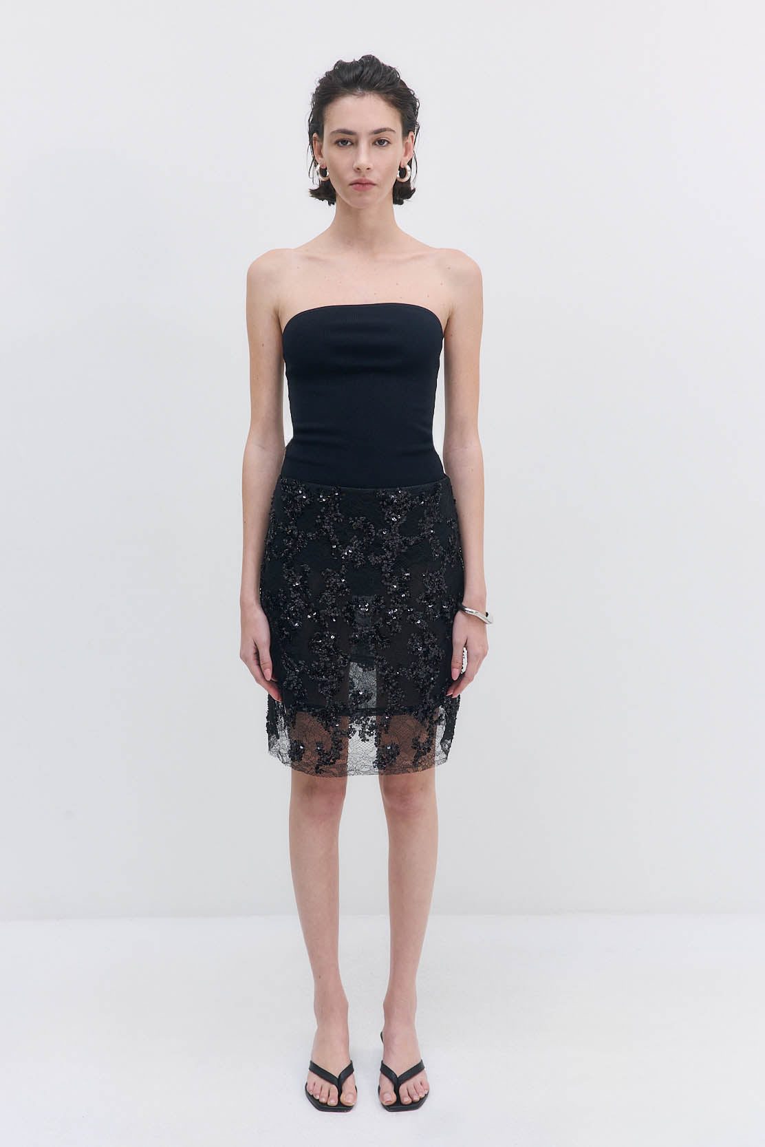 Tight Ribbed Strapless Top - Dé Rococo