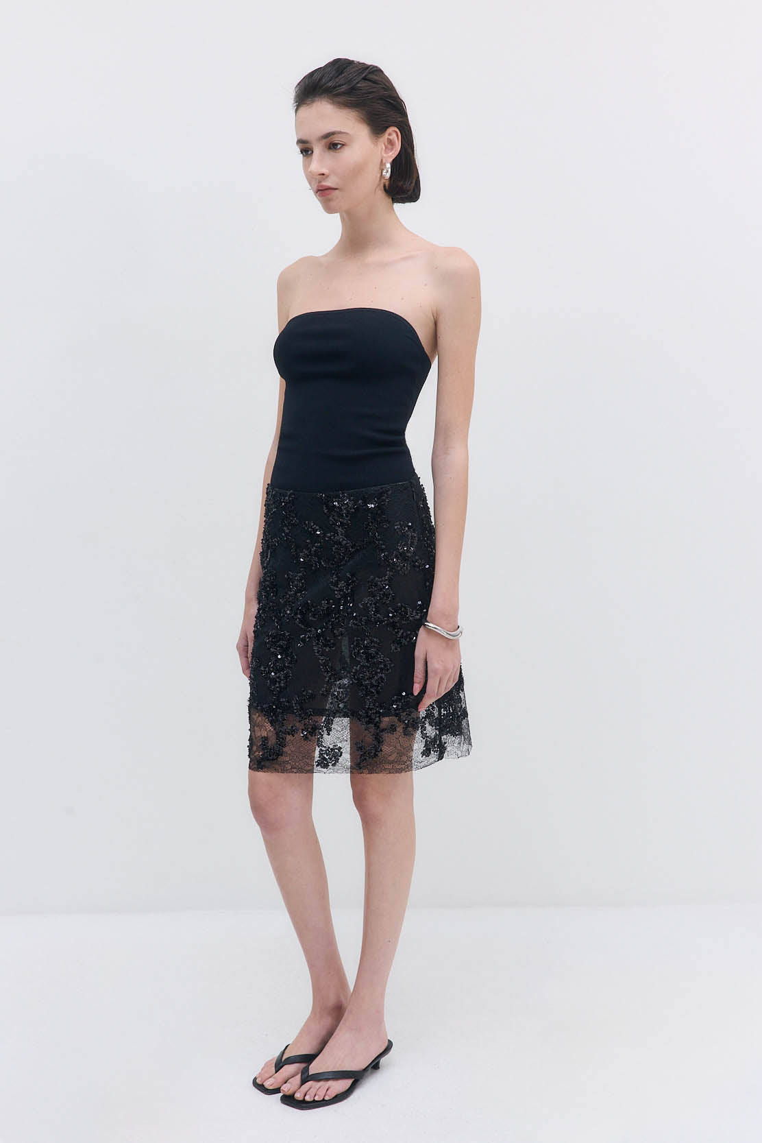 Tight Ribbed Strapless Top - Dé Rococo