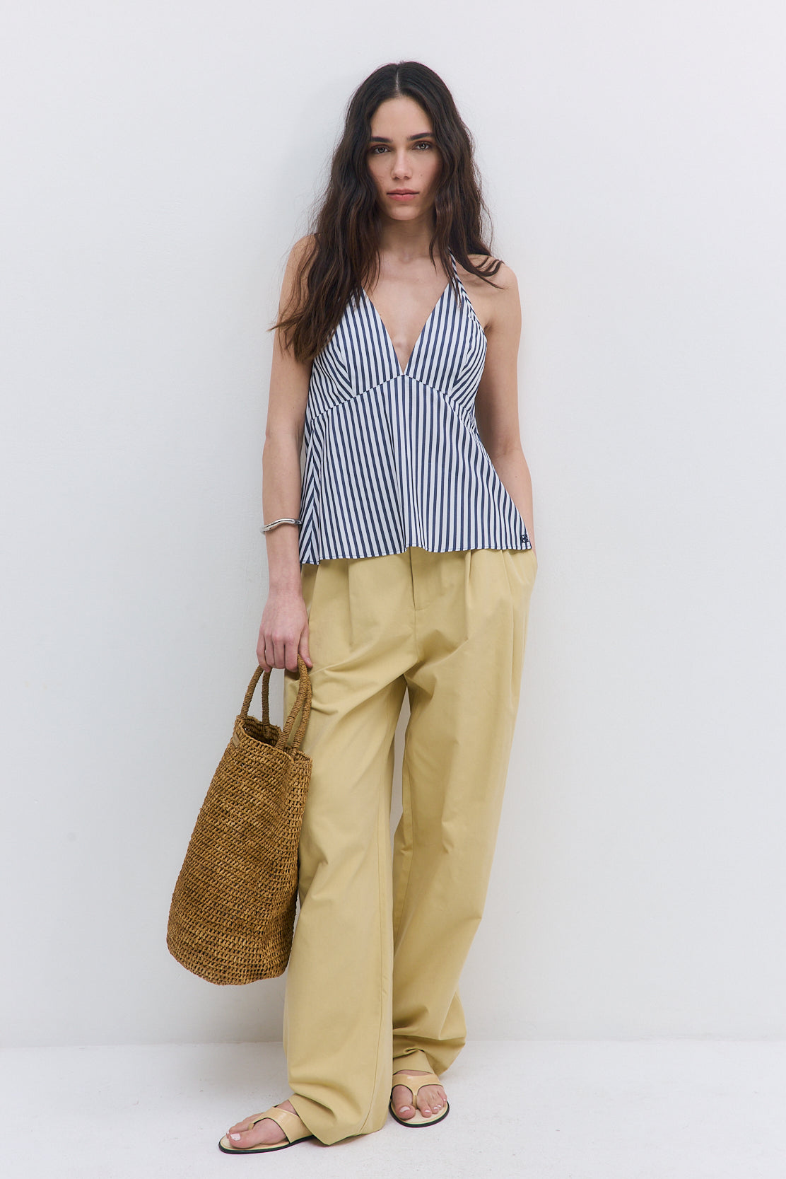 Poplin V Neck Blouse