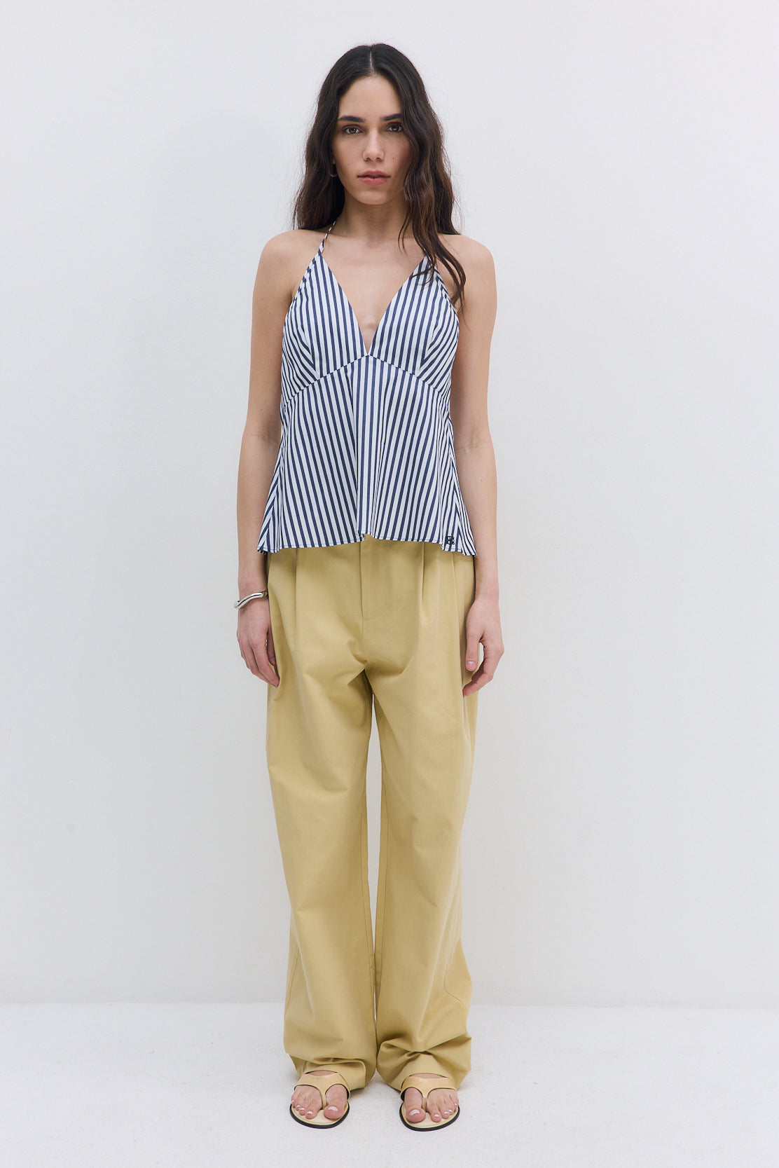 Poplin V Neck Blouse
