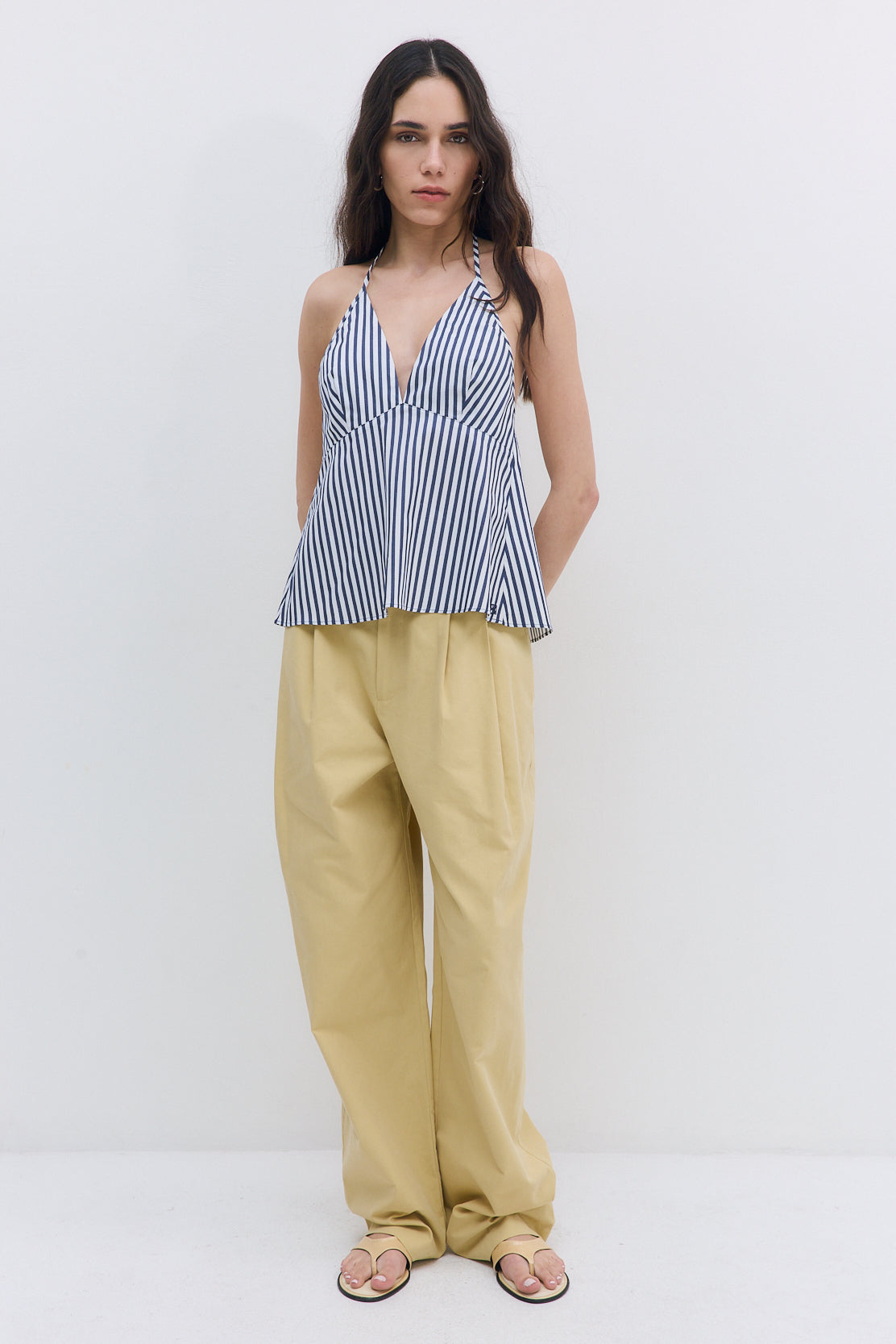Pleated Barrel Pants
