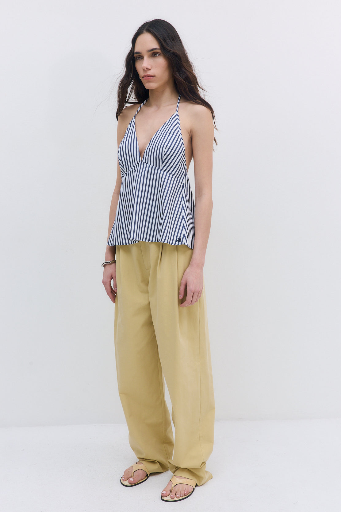 Poplin V Neck Blouse