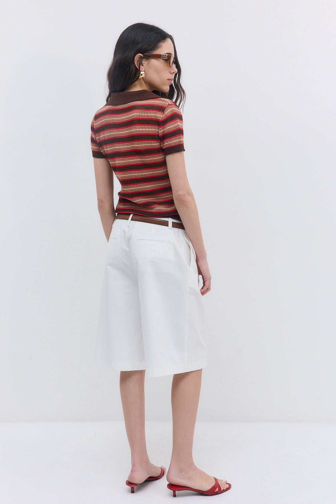 Striped Crochet Polo