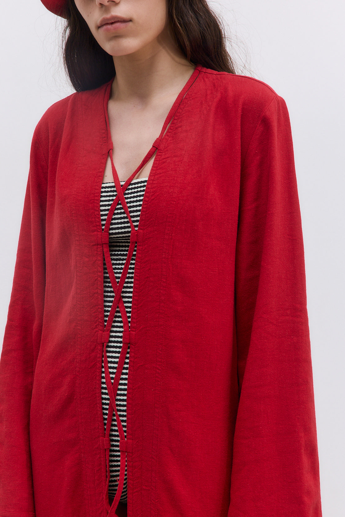 Linen String Tie Cover Up