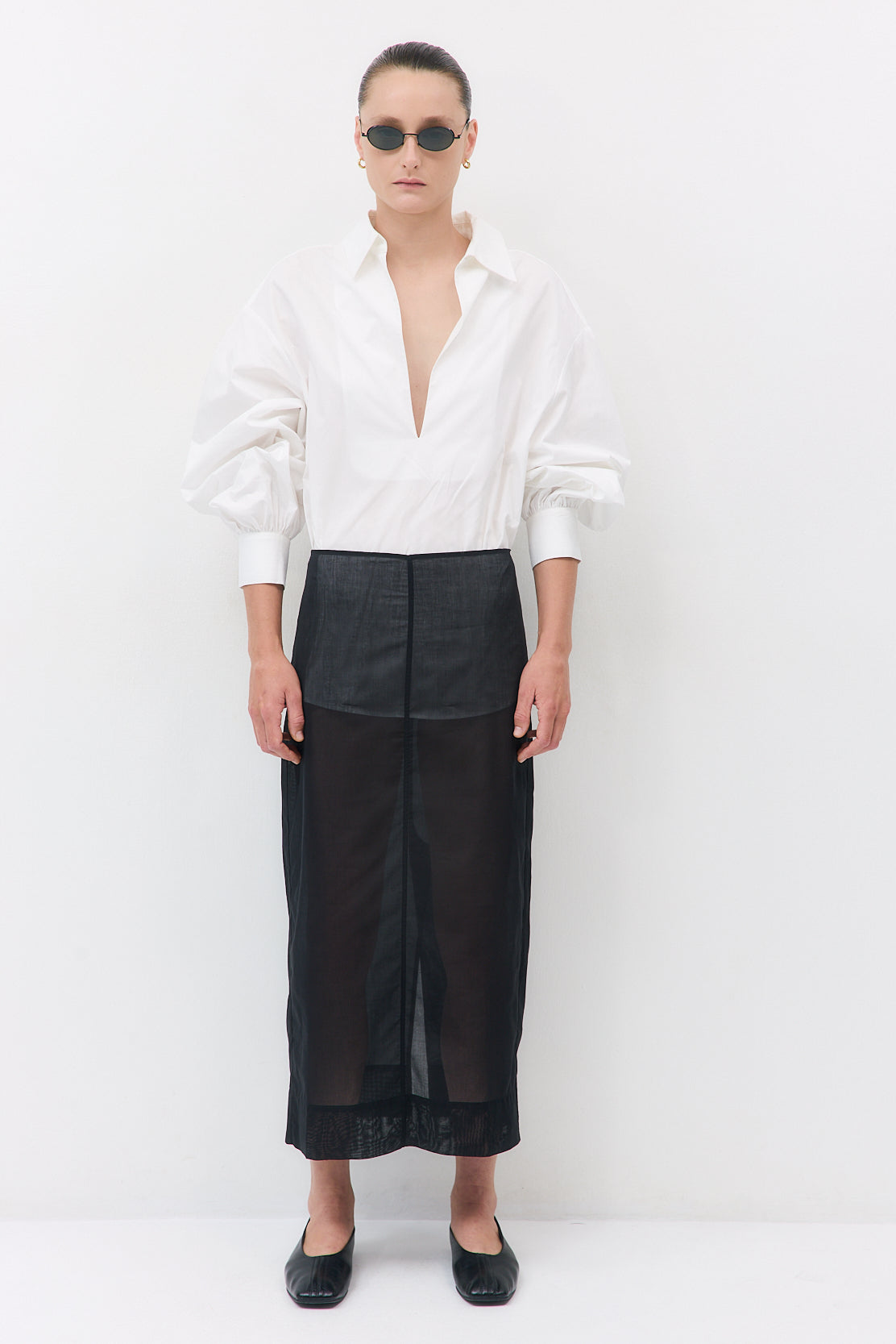 Sheer Organza Midi Skirt - Dé Rococo