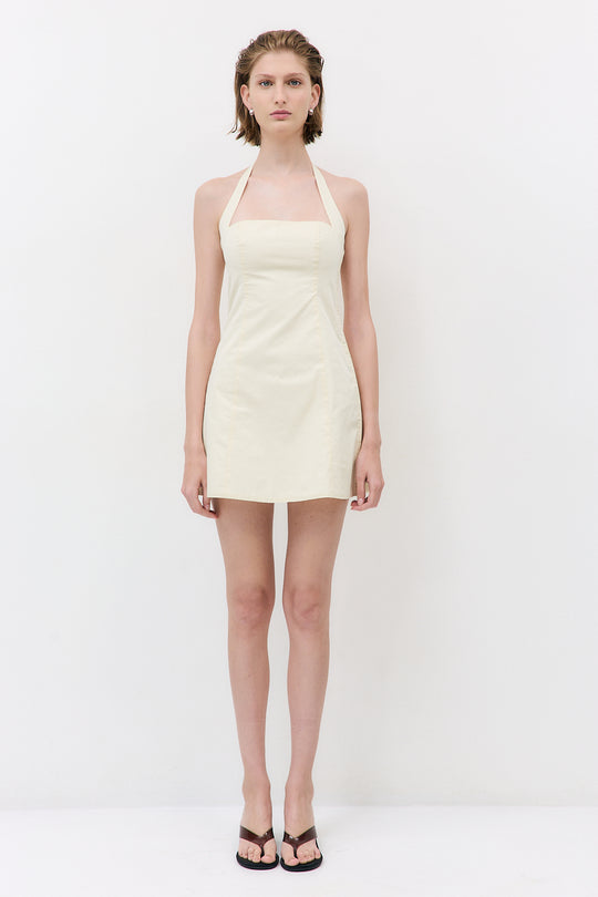 Fitted Poplin Halter Dress