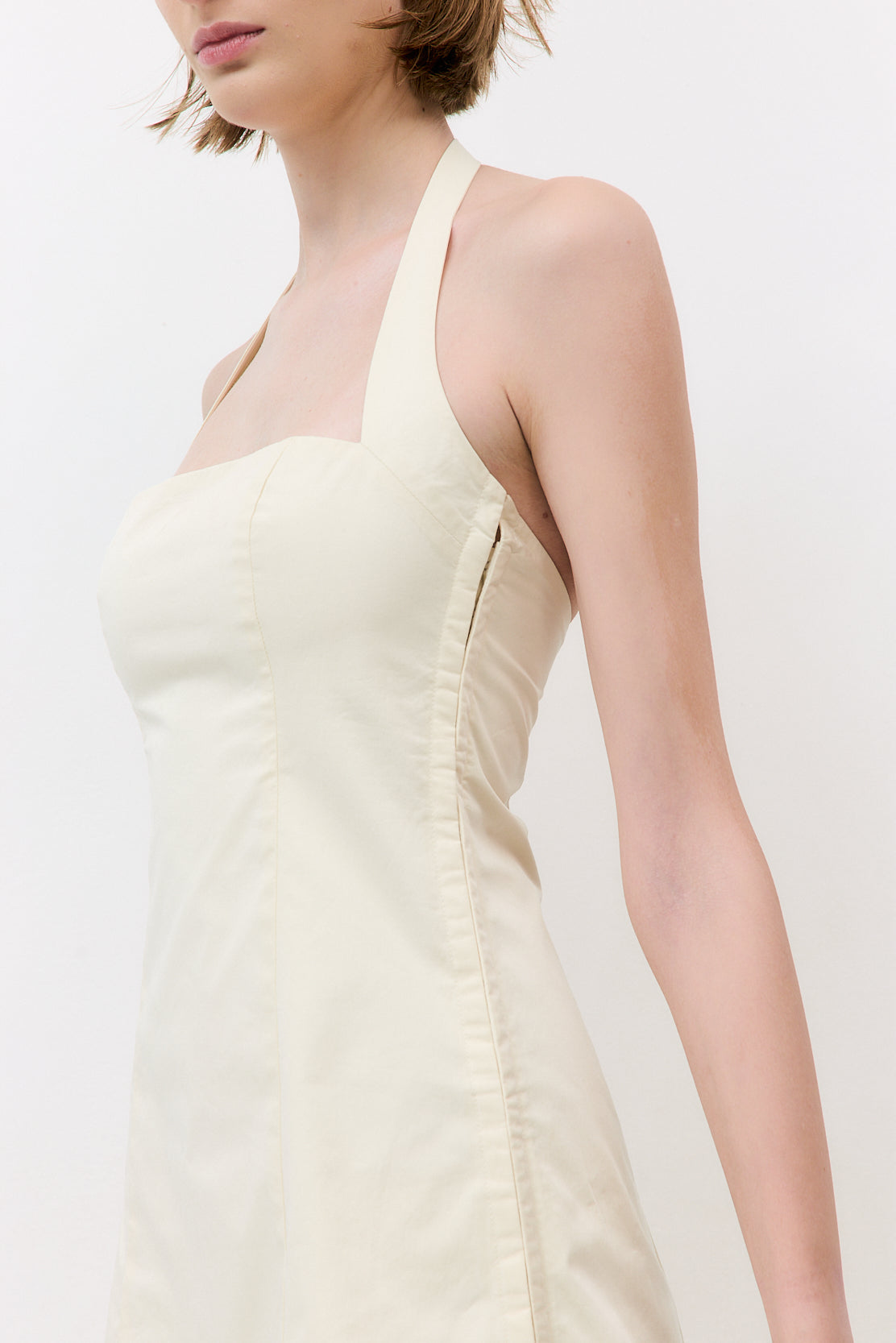 Fitted Poplin Halter Dress