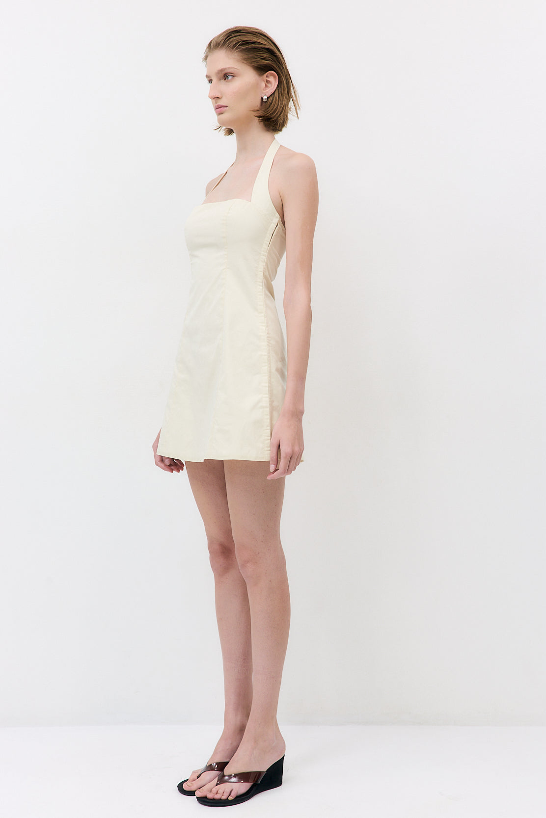 Fitted Poplin Halter Dress