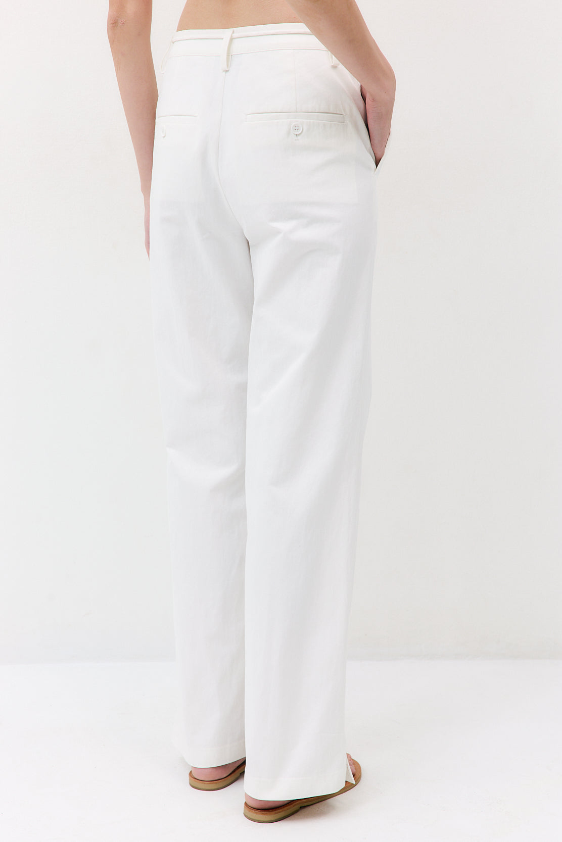 Mid Waist Cotton String Pants