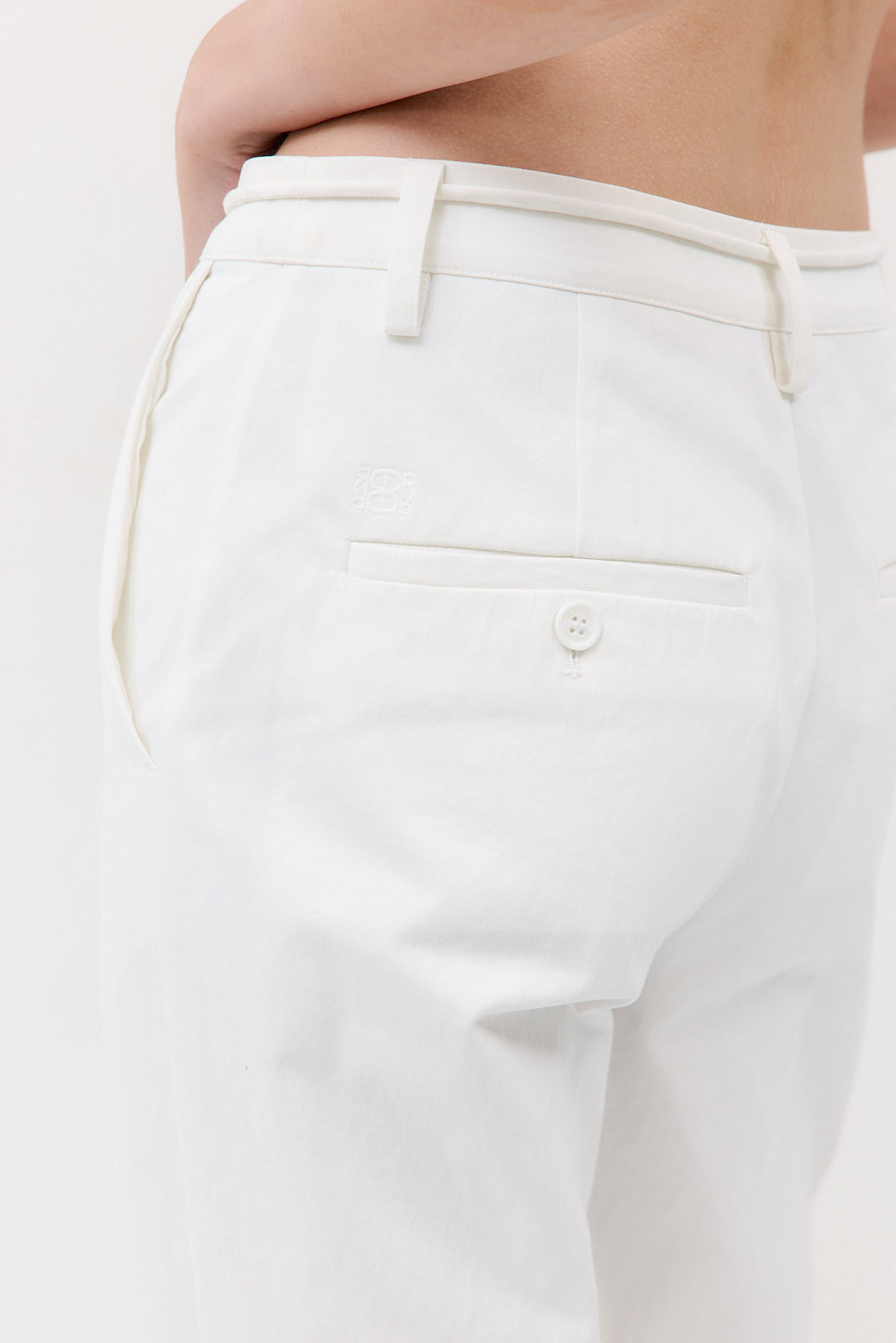 Mid Waist Cotton String Pants
