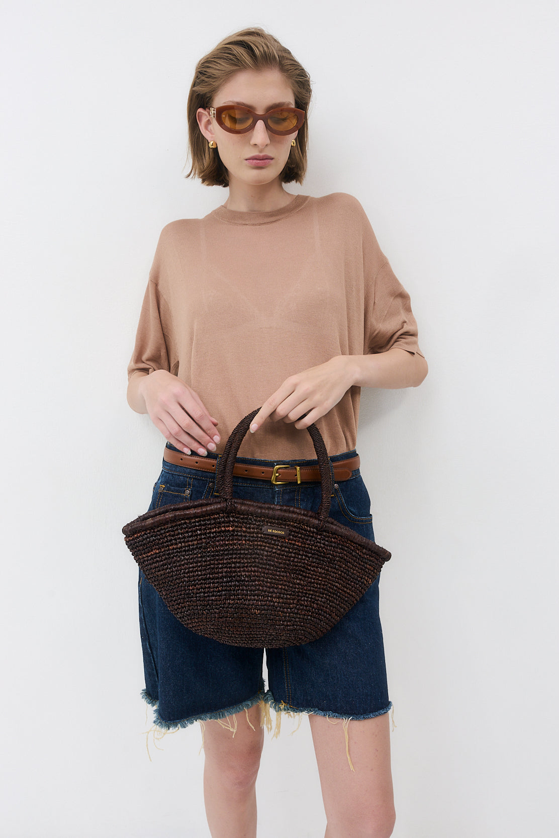Raffia Crochet Basket Bag
