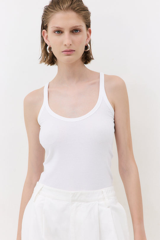 Ribbed Scoop Neck Tank