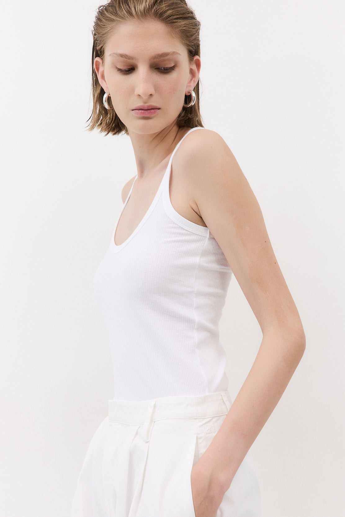 Ribbed Scoop Neck Tank