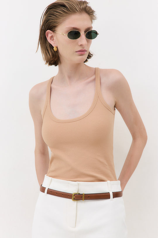 Ribbed Scoop Neck Tank
