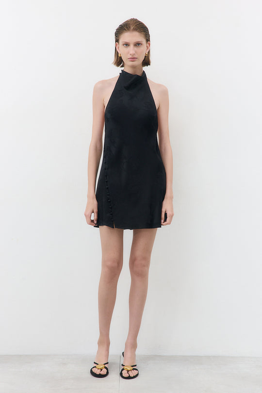 Satin Drape Mini Dress