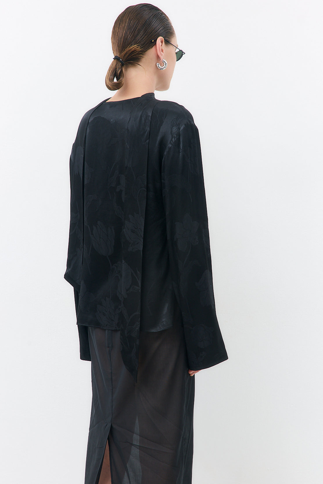 Satin V Neck Blouse