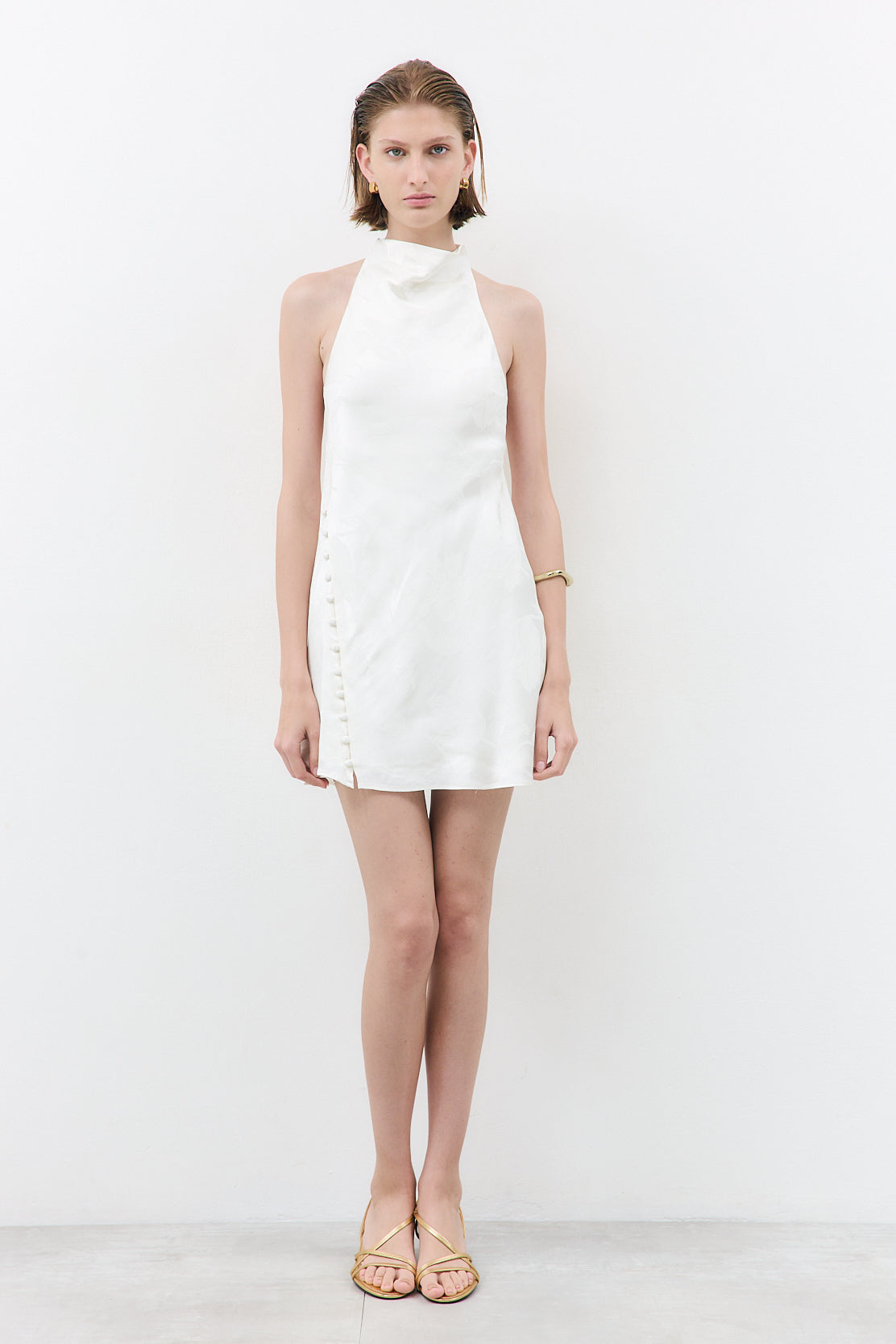 Satin Drape Mini Dress