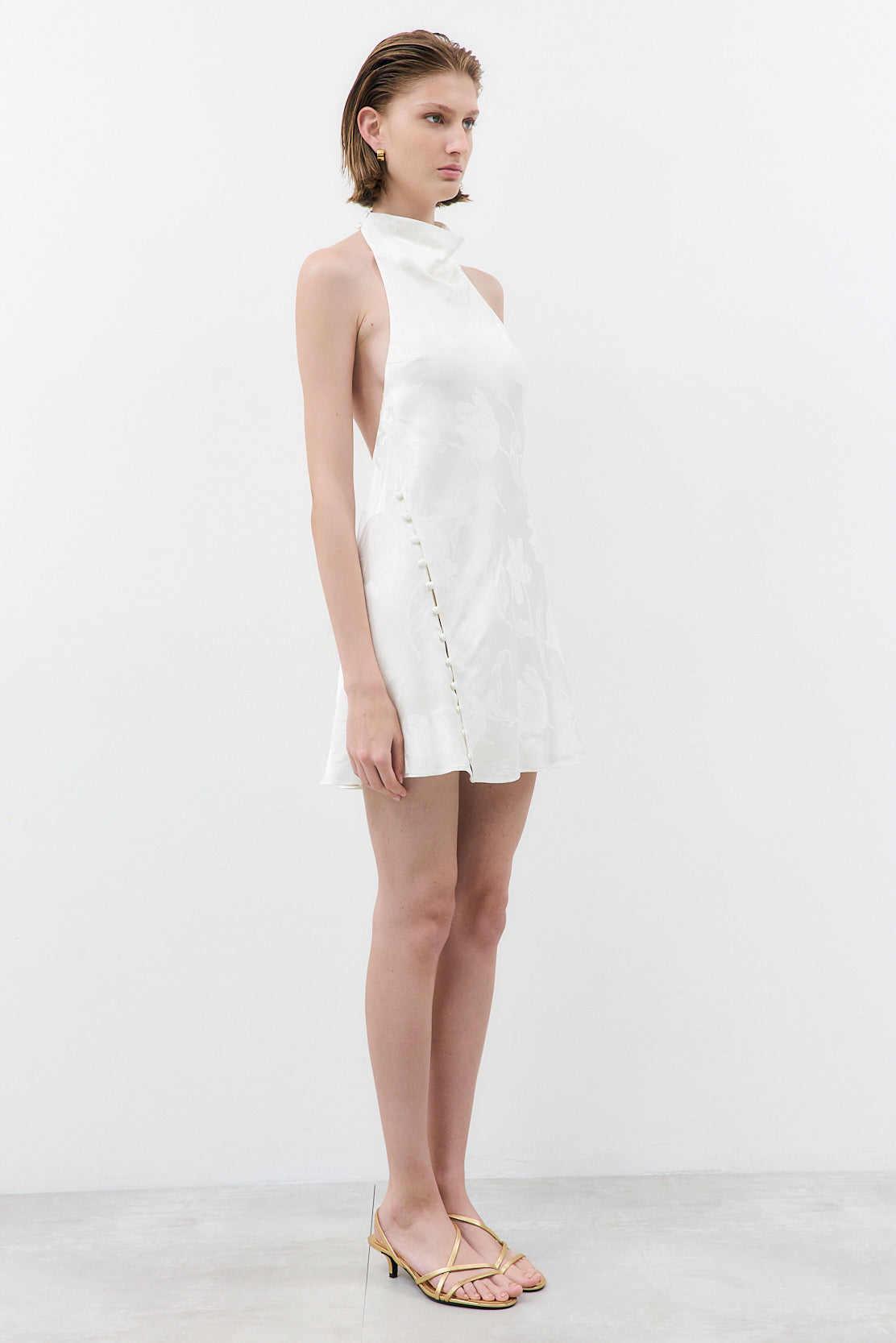 Satin Drape Mini Dress