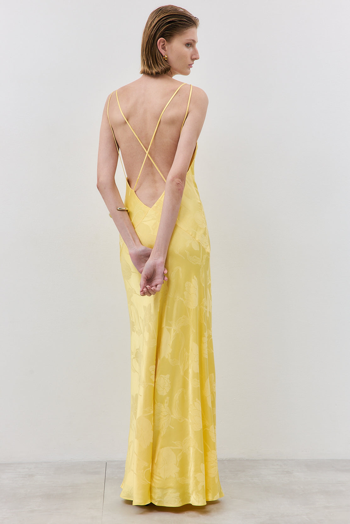 Deep V Satin Maxi Dress