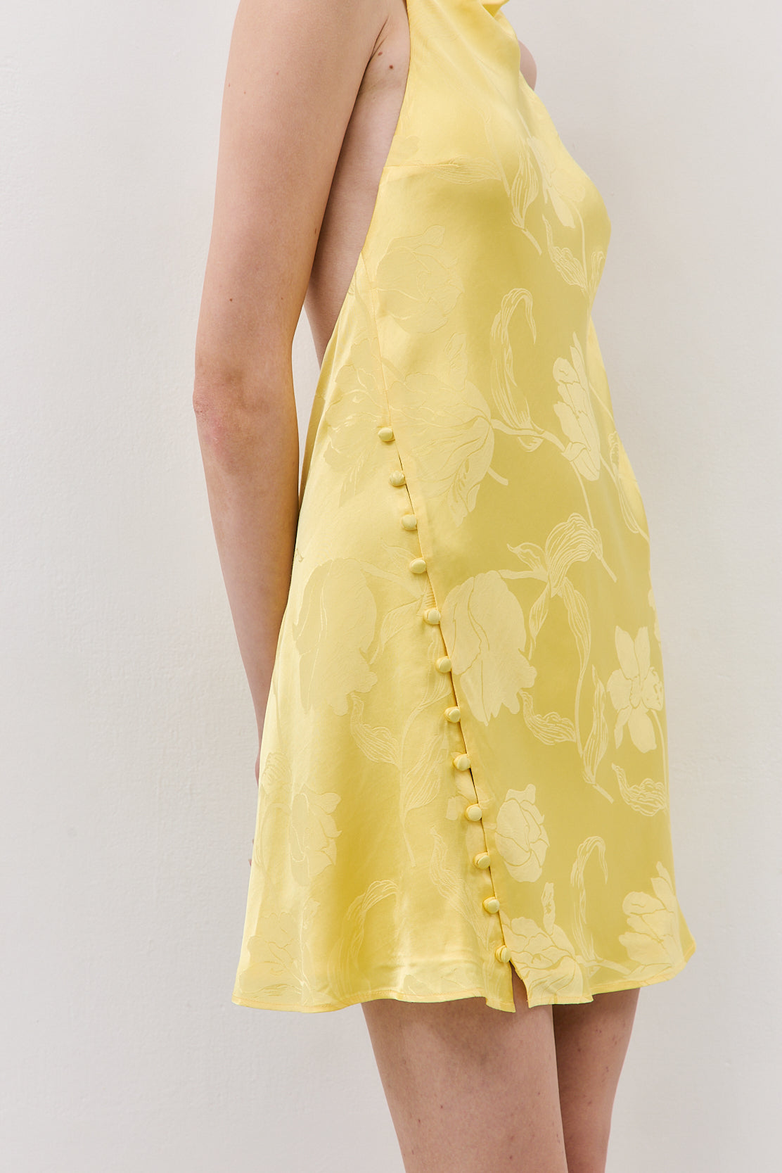 Satin Drape Mini Dress