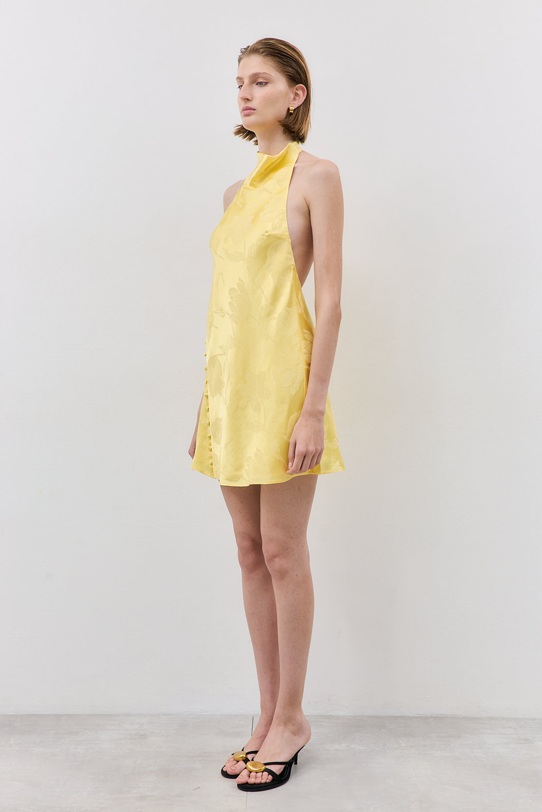 Satin Drape Mini Dress