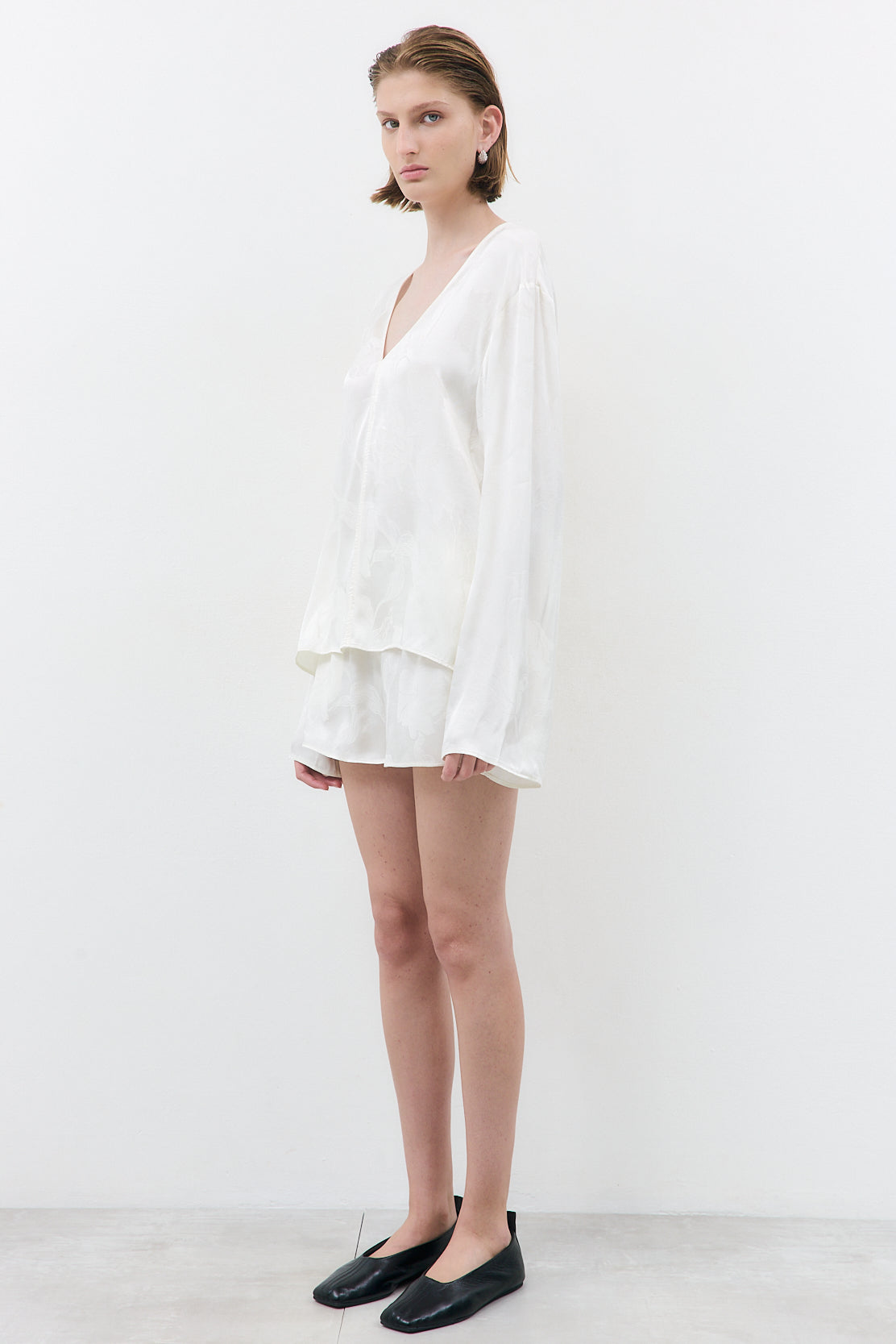 Satin V Neck Blouse