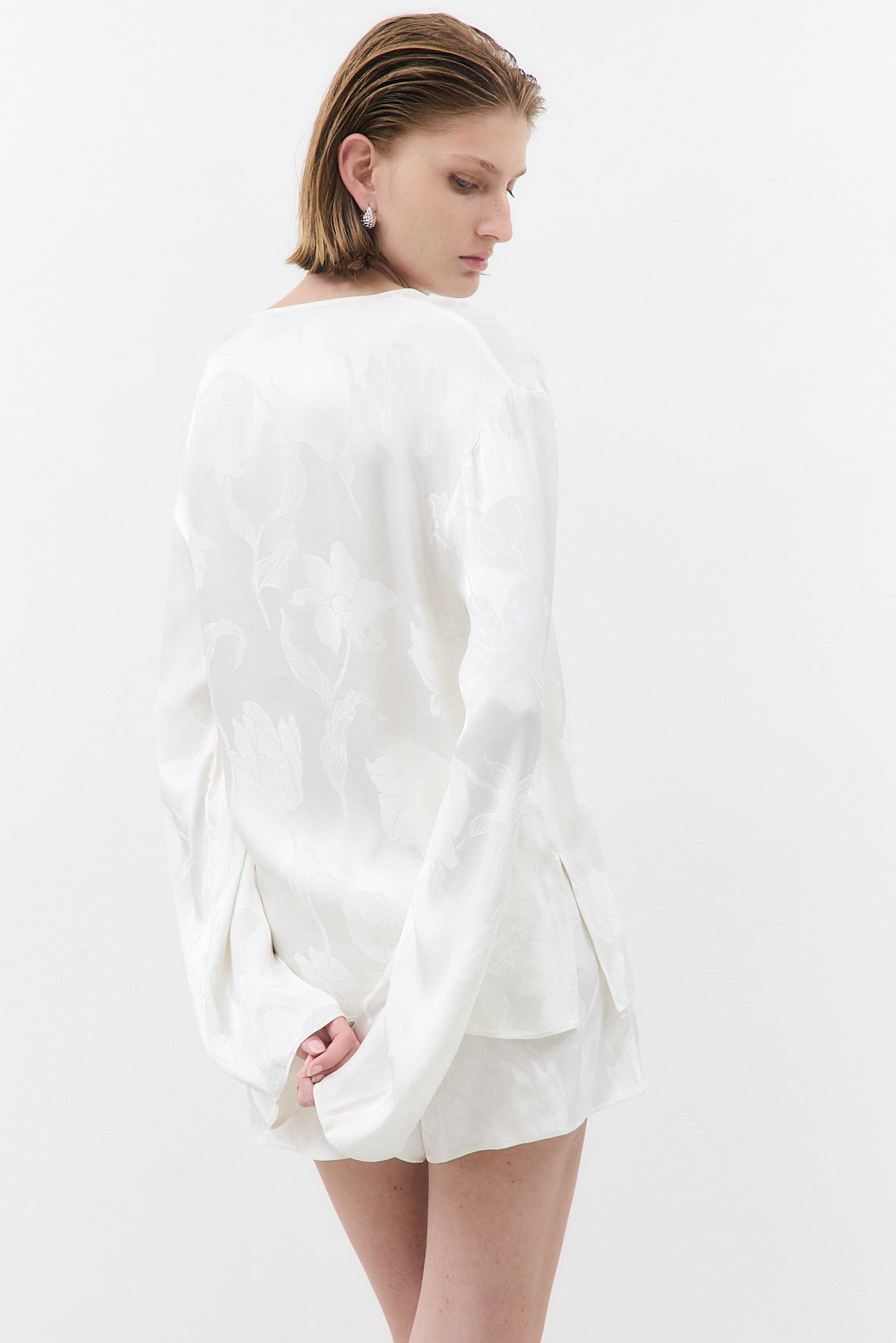 Satin V Neck Blouse